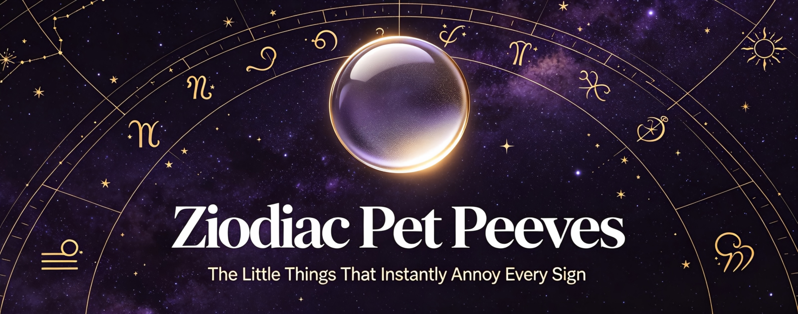 Astrology blog banner about zodiac pet peeves, the little things that annoy every star sign