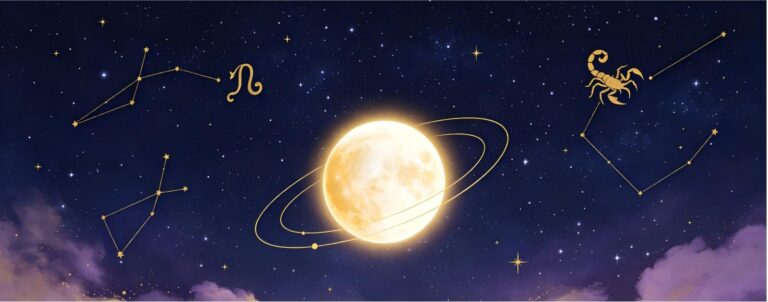 Venus retrograde October 2026 astrology graphic, Scorpio and Libra zodiac symbols, golden planet, starry sky